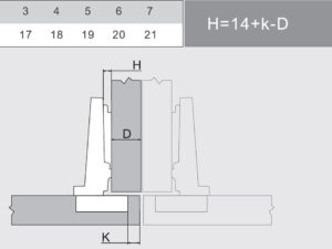 Петля мебельная Unihopper 105* Two-Way H0 3D накладная с довод. 23388