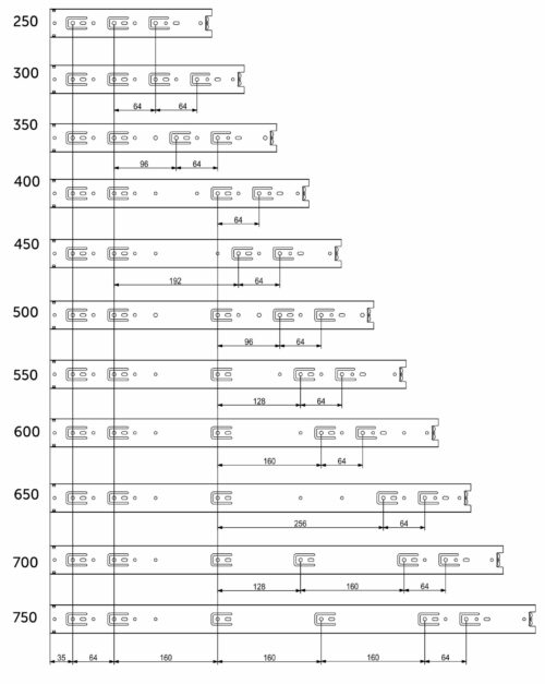 Направляющая шариковая L-400 h=45 AKS 22010