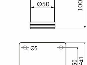 Опора меб. мет. d50 h100 белая AKS 102523