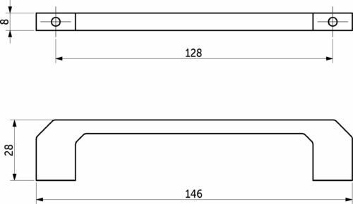 Ручка меб. скоба мет. VULKAN 128 мат хром, AKS 111095