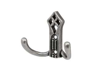 Крючок меб. двухрожковый мет. PALAZZO античное серебро AKS 81196