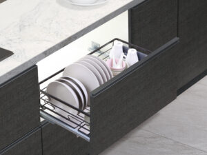 Выдвижная корзина-сушка 600 FLAT LINE, черный AKS 90621