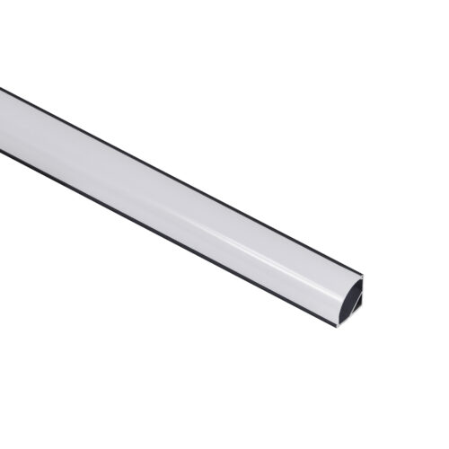 Профиль алюминиевый угловой ORION-1616C с экраном, экран четверть круга, цвет черный, 3м, AKS 102733