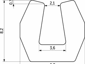 Уплотнитель ПВХ вставной 8,7x8,2 мм SENATOR тип U BY (1рул.=200пог.м.) 71067