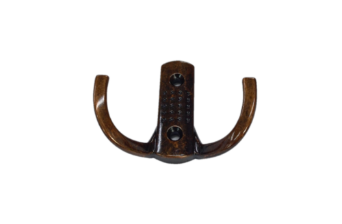 A240-18 Крючок Metax (двухрожковый) с перф. (антик.медь)  050724