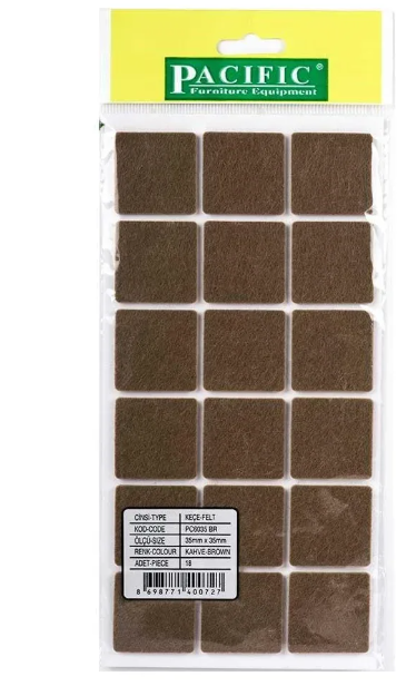 Подпятник фетровый 35*35 мм коричневый (на листе-18) 091014