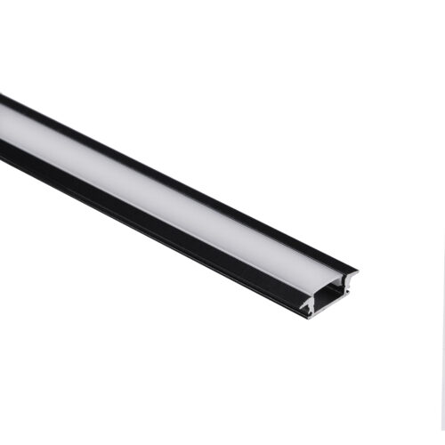 Профиль алюминиевый врезной LIRA-1707 с экраном, цвет черный, 3м, AKS 89672