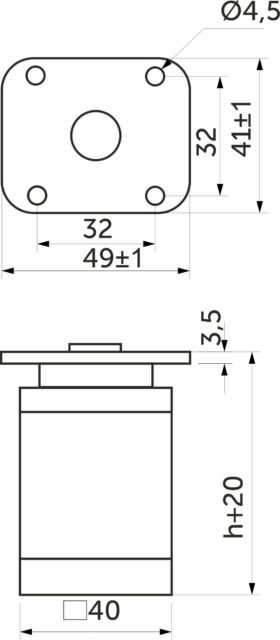 Опора меб. алюм. DAKP-27 h100 с регул. белый AKS 57038