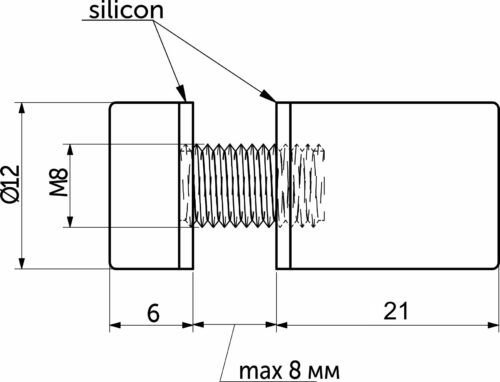 Крепление дистанционное мет. АК258 D12 черный матовый AKS 119134