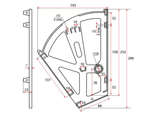 Механизм для обувных полок двойной (серый) 0706009