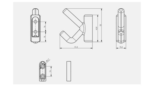 Крючок мебельный LENS, черный матовый 26160