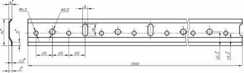 Шина для навесов L=2м (1,5мм) РБ 80947