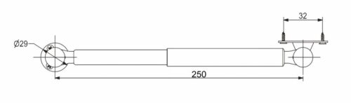 Подъемник газовый верхний 80N с фиксацией в любом положении серый AKS 50114