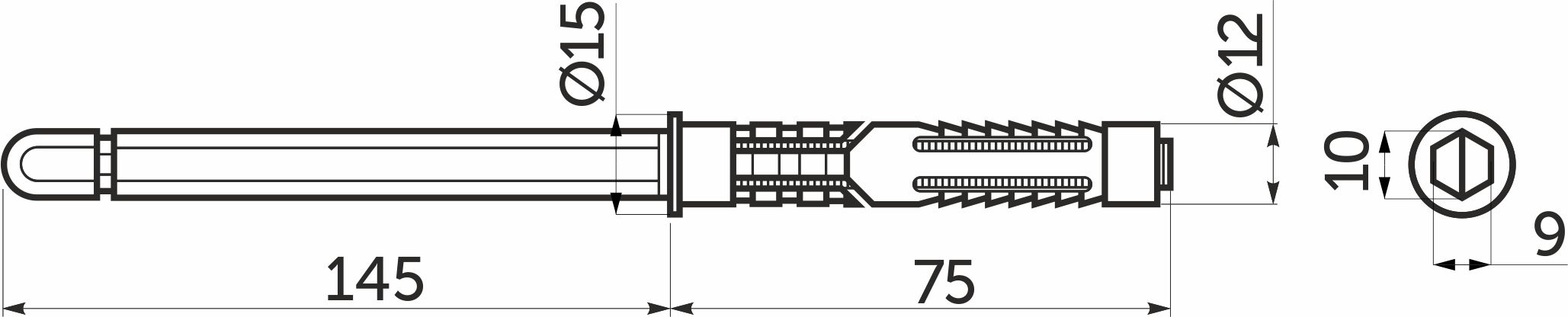 Полкодержатель мет. врезной 10*145 AKS 47540