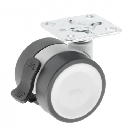 Колесо мебельное CIRCO, d-50мм, серое, со стопором KM-CIRCO-50MM-ZH-19 26202