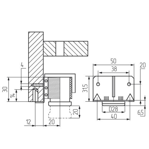 Опора регулируемая металлическая 30000Z200A2  D38, H30 CAMAR (100кг) 7151