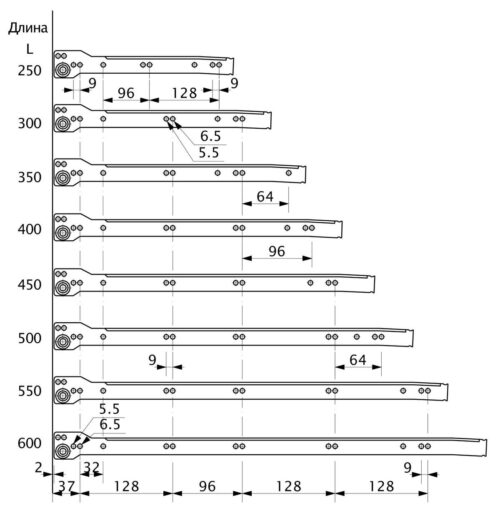 Направляющая роликовая L-350 0,8мм AKS белая 28939