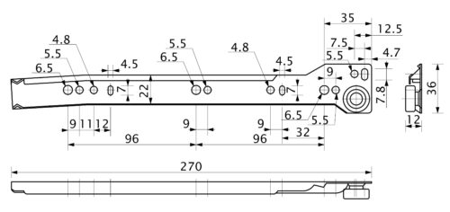 Система ящиков Металбокс AKS L-500 белый H=86 левая+правая 22313