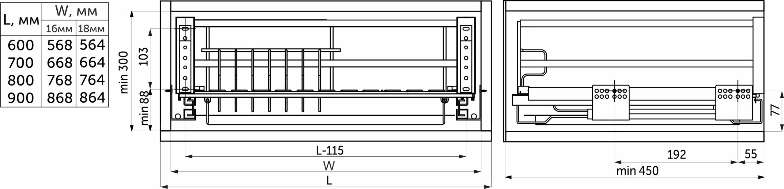 Выдвижная корзина-сушка 900 FLAT LINE нерж.сталь, хром AKS 95551