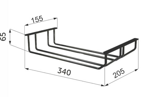 Держатель подвесной для бокалов двухрядный 340*65*205, хром AKS 11323