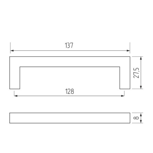 Ручка-скоба H70-128, белый 11391