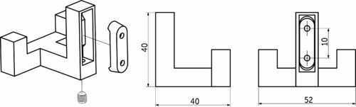 Крючок меб. двухрожковый мет. BENZ черный матовый AKS 80662