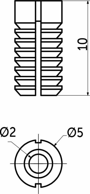 Втулка под саморез 5*10, пластик, белая (уп/100шт)  82156