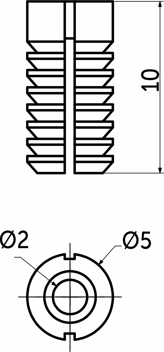 Втулка под саморез 5*10, пластик, белая (уп/100шт) 82156