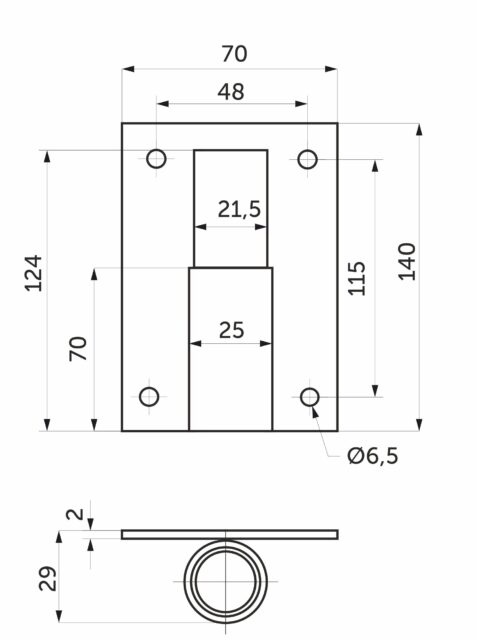 Держатель вешалки трубы d25 (537U), хром AKS 95529