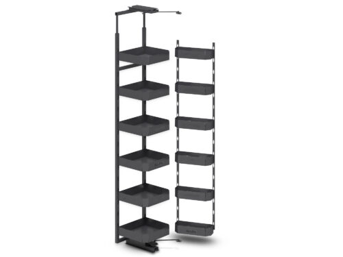 Выдвижная колонна EVA Dark Side, 6+6 полок, в базу 450мм, плав.закрывание, H=1920-2220, графит 4149