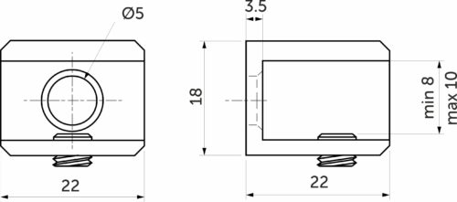 Полкодержатель для стекла мет. АК104 (8-10мм) хром AKS 64145