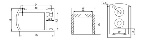 TG05.3708.07.689 LUMINO Профиль LED штанга прямоугольная L=2000 алюминий черный анод 2125