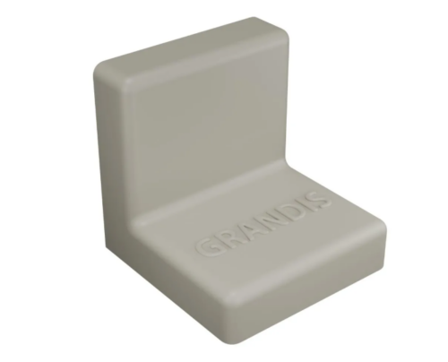 Уголок крепежный 20x20 мм толщ.1,2мм с крышкой, камень