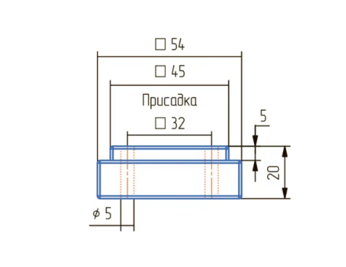 Опора квадратная H 20мм  ОСК-20 С