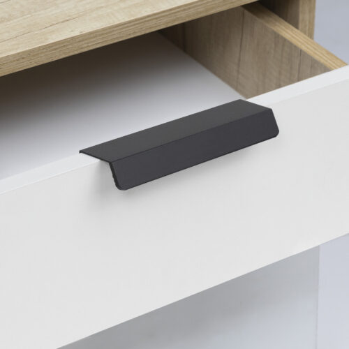 Ручка меб. накладная алюм. GEOS 128/150 черный матовый, AKS 112925