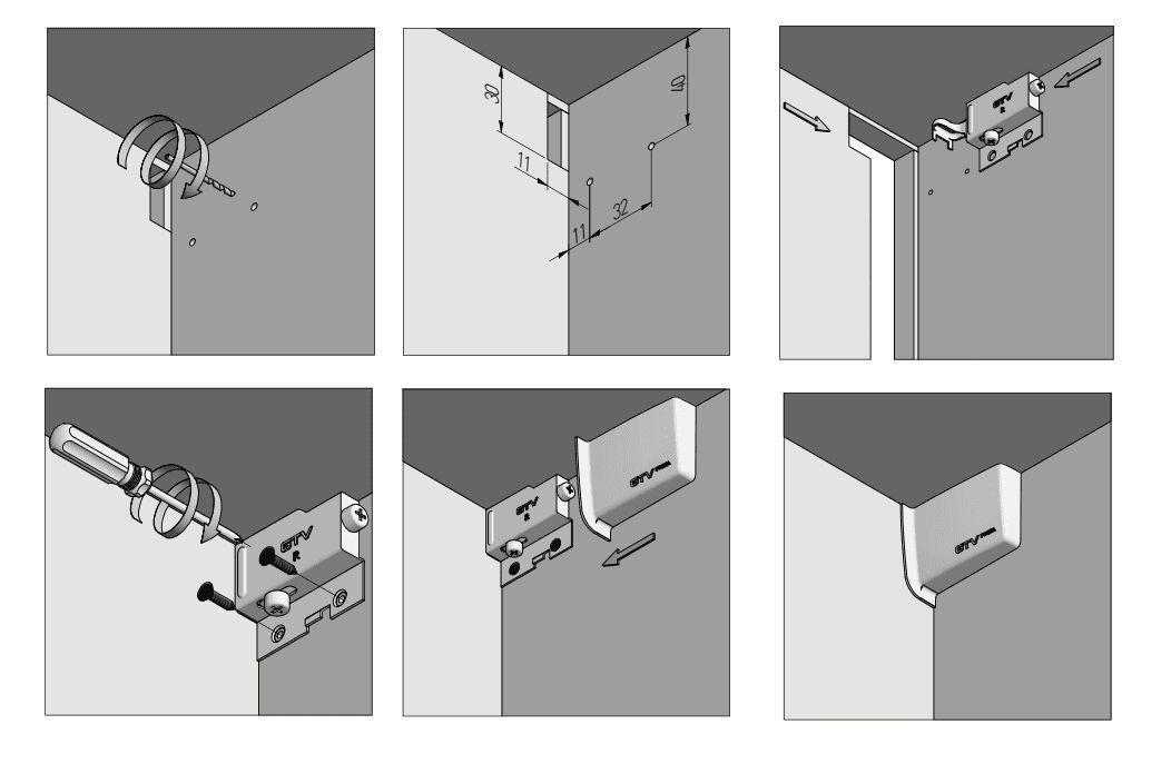 Навес FORZA регулируемый (левый+правый) оцинкованный, без заглушек 18809