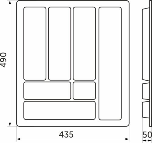 Лоток для столовых приборов 500 COMFORT (435*490), белый 20077
