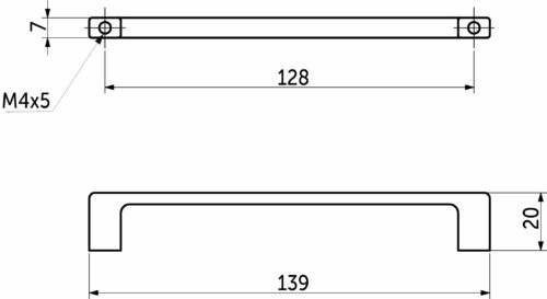 Ручка меб. скоба мет. ARKADA 128 черный матовый, AKS 81245