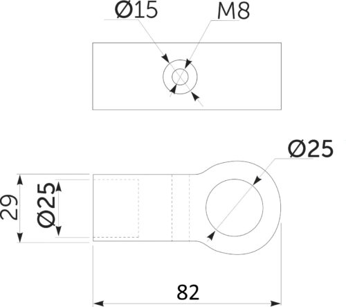 Соединитель 2-х труб d25 (560) простой, черный AKS 112431