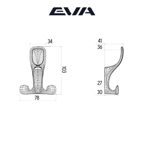 Крючок трехрожковый EVA UFO / хром PC 4326