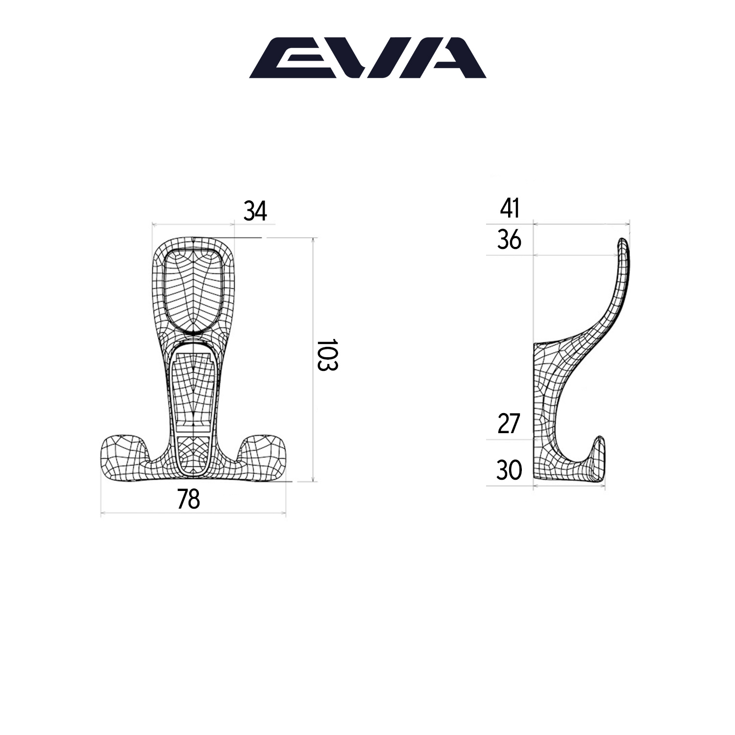 Крючок трехрожковый EVA UFO / алюминий матовый SC 4328