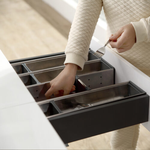 Вкладыш 30/400 шуфлядный металлический Organizer нержавеющая сталь (373*280*65) AKS 64587