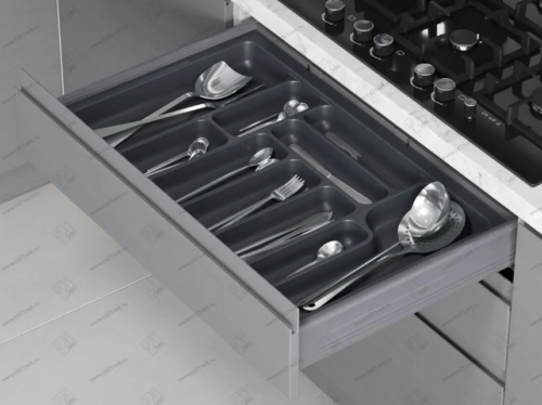 Лоток для столовых приборов Starax в базу шир. 800 (740x490x55 мм), антрацит S-2689-AP 0200291