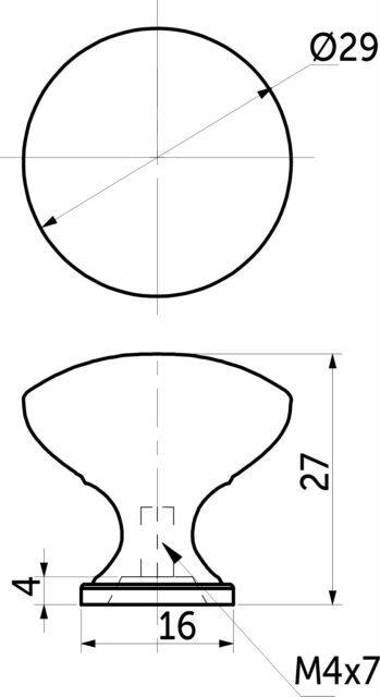 Ручка меб. кнопка мет. TERNI белый, AKS 44674