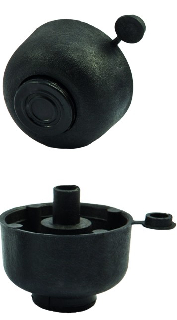 Опора меб. пласт. WPJA-22 h27 ( американка)  регул. черный AKS 51935