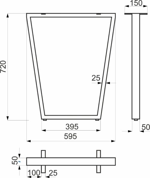 Подстолье VIKING h720, черный AKS (1компл=2шт) 79862