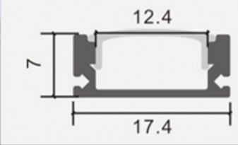 Профиль алюминиевый накладной 1707 с экраном, цвет алюминий, 3м, GS 116325