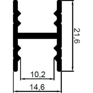 Профиль соединительный АВД-0800 (делитель) черный муар RAL9005 1метр. 1046